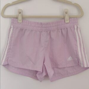Adidas Women's Light Purple Lavender 3-Stripe Shorts